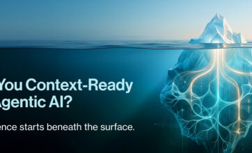 image of an iceberg behind the title of the webinar: Are You Context-Ready for AI?