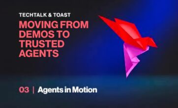Image of an origami bird taking flight and the words Moving from Demos to Trusted Agents